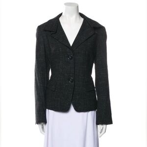 Lafayette 148 New York Virgin Wool Tweed Pattern Blazer